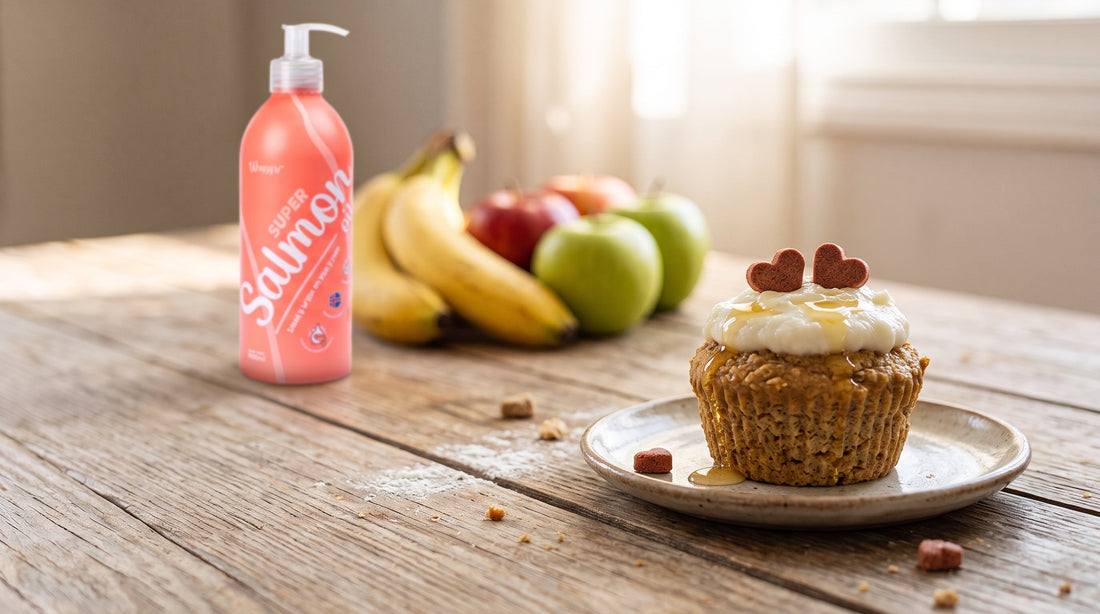 Pastelito Rápido de Plátano y Manzana con Super Salmon Oil