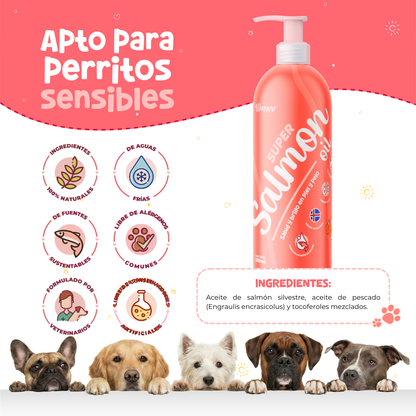 Salmón Silvestre con Omegas para Perros | Waggy's Super Salmon Oil